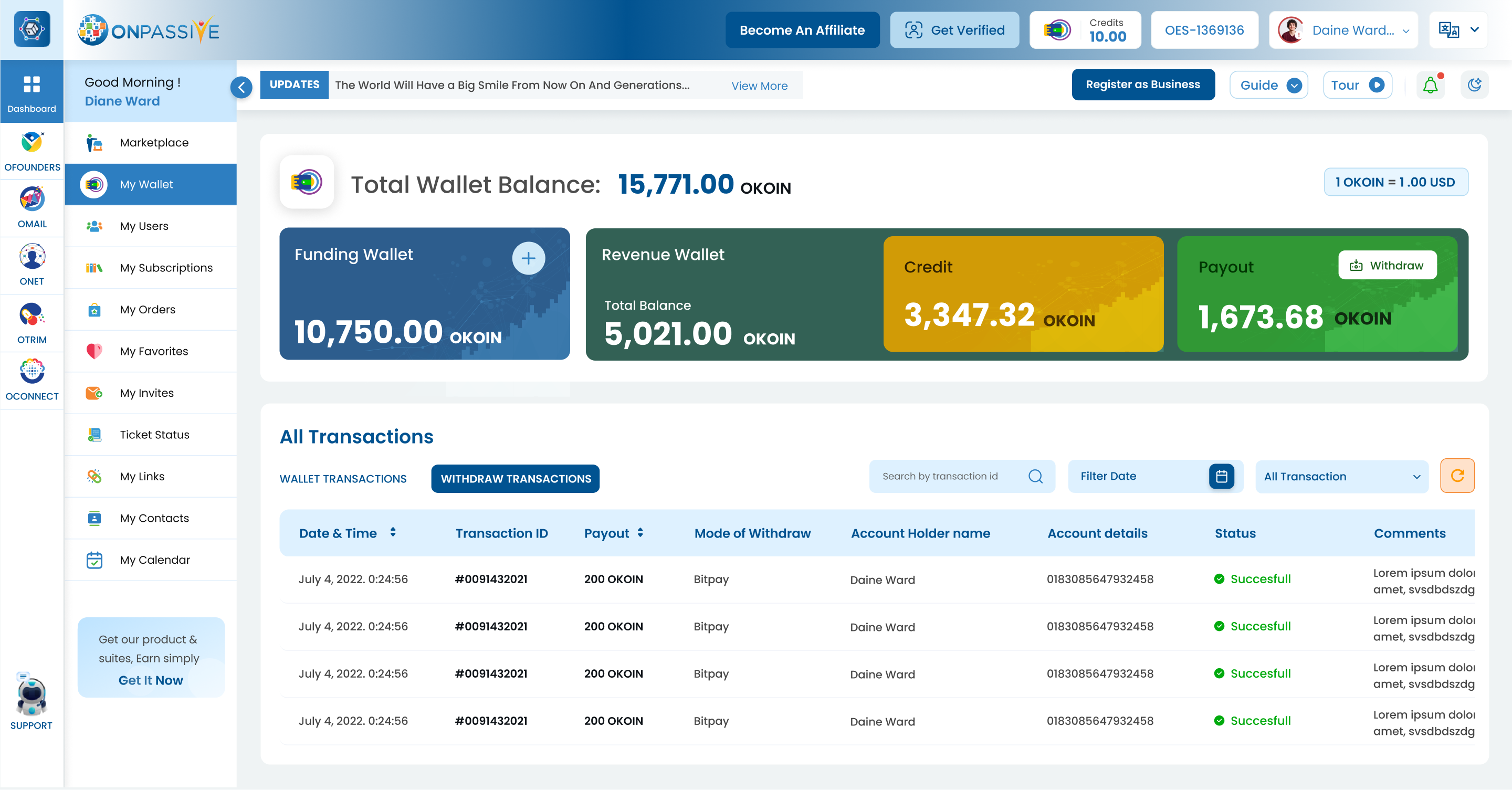 ONPASSIVE Ecosystem Web Application