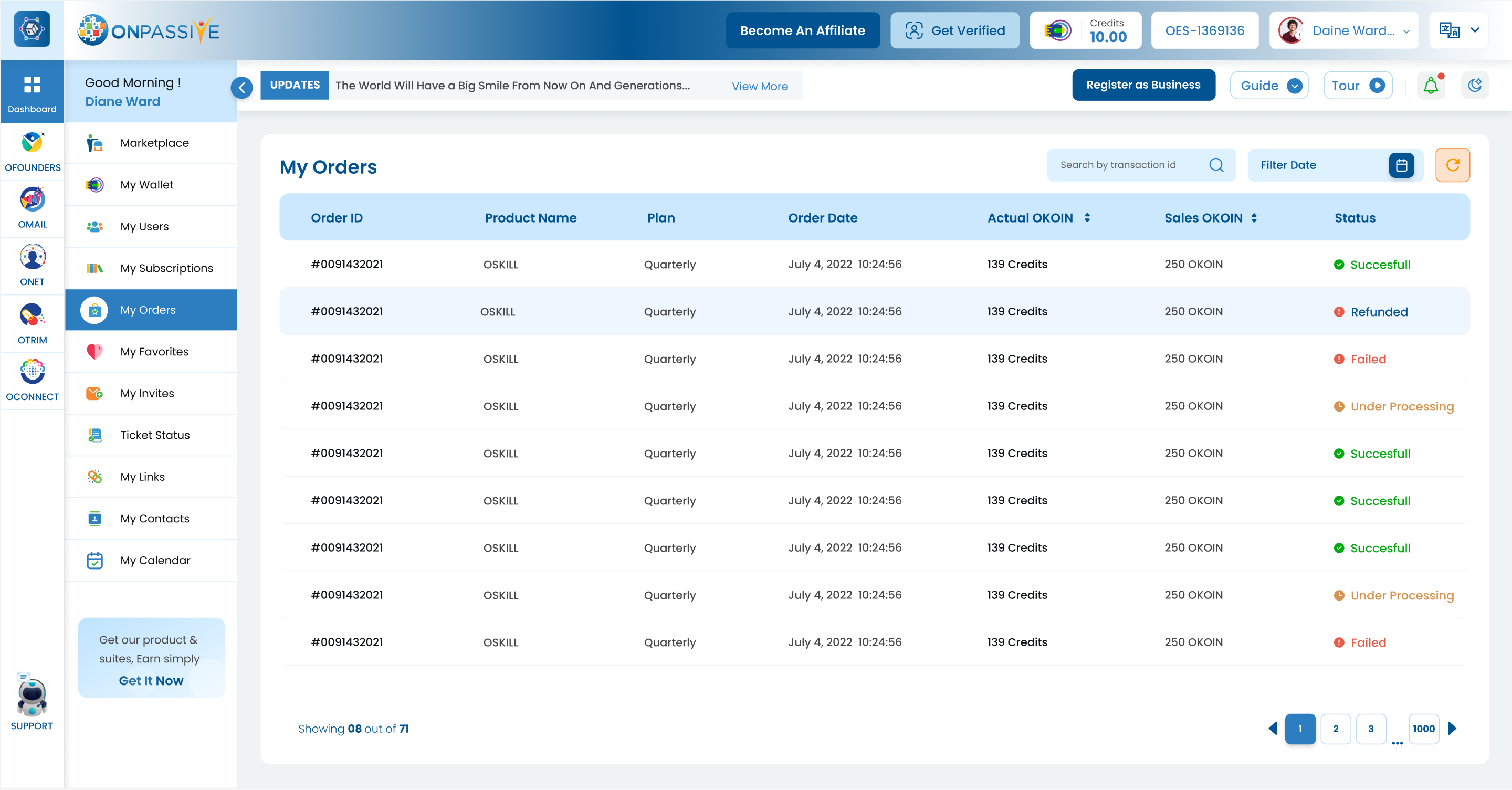 ONPASSIVE Ecosystem Web Application