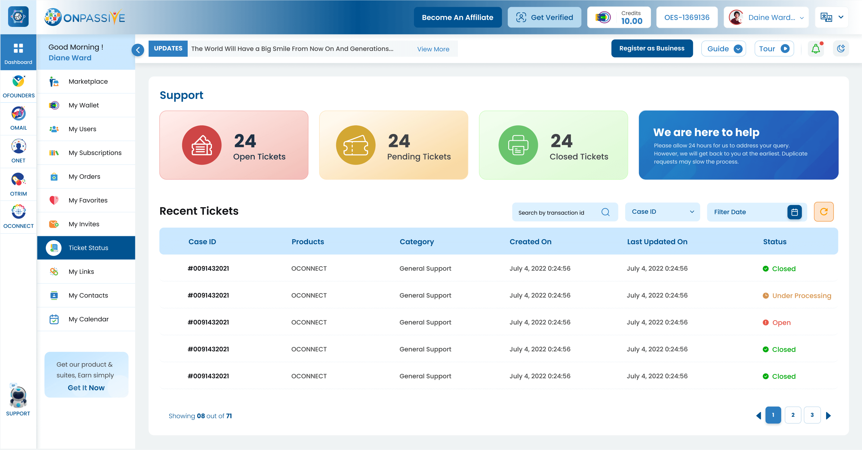 ONPASSIVE Ecosystem Web Application